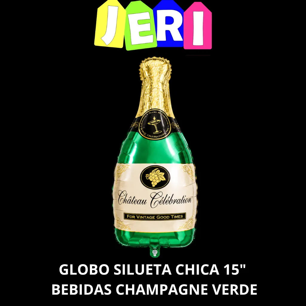GLOBO SILUETA CHICA 15" BEBIDAS (CHAMPAGNE (VERDE))