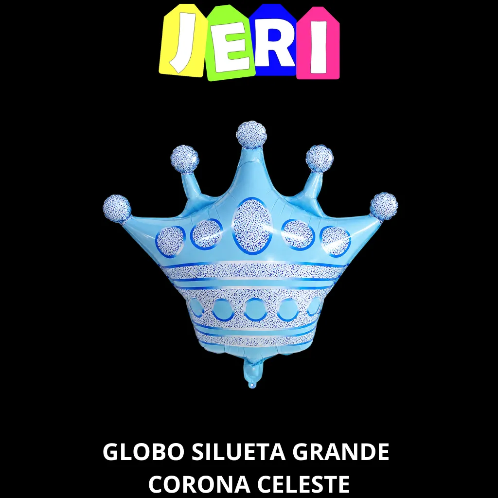 GLOBO SILUETA GRANDE CORONA (CELESTE)