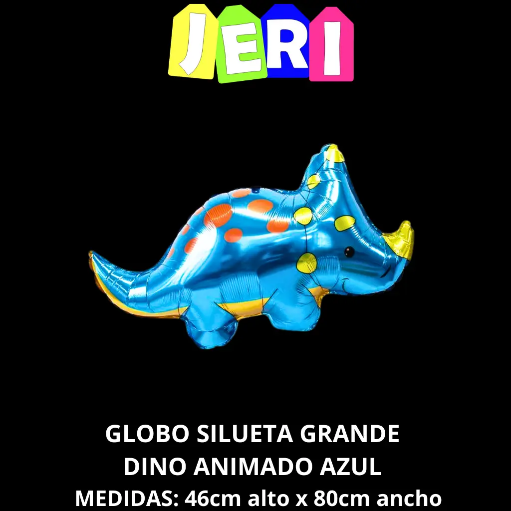 GLOBO SILUETA GRANDE DINO ANIMADO (AZUL)