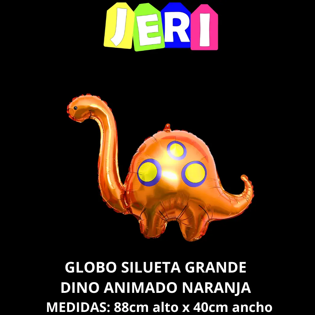 GLOBO SILUETA GRANDE DINO ANIMADO (NARANJA)