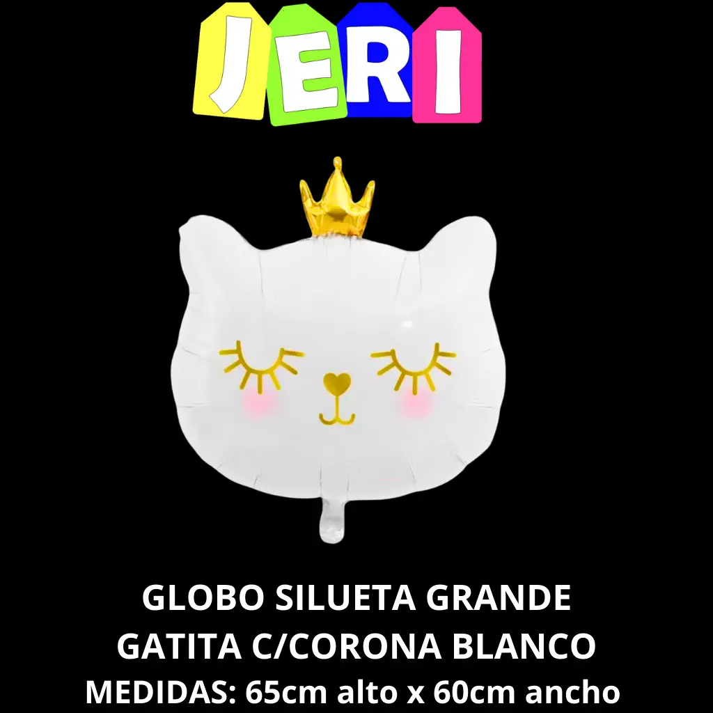GLOBO SILUETA GRANDE GATITA C/ CORONA