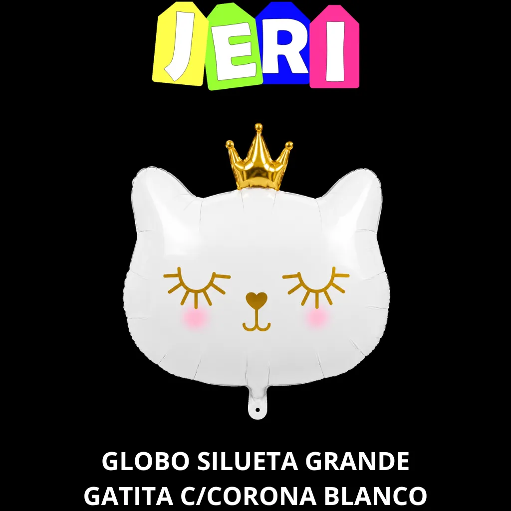 GLOBO SILUETA GRANDE GATITA C/ CORONA