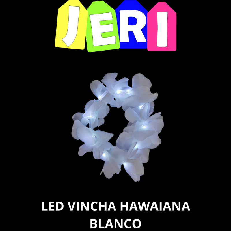 LED VINCHA HAWAIANA COLORES (BLANCO)