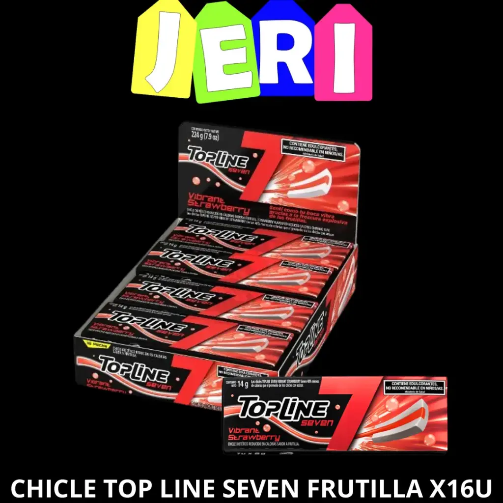 CHICLE TOP LINE SEVEN FRUTILLA X16U