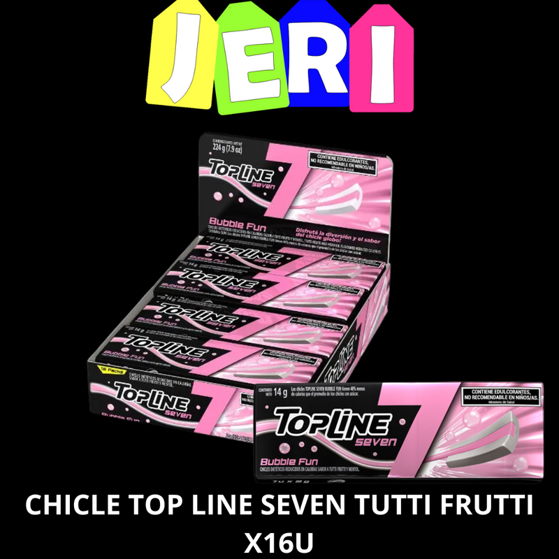 CHICLE TOP LINE SEVEN TUTTI FRUTTI X16U