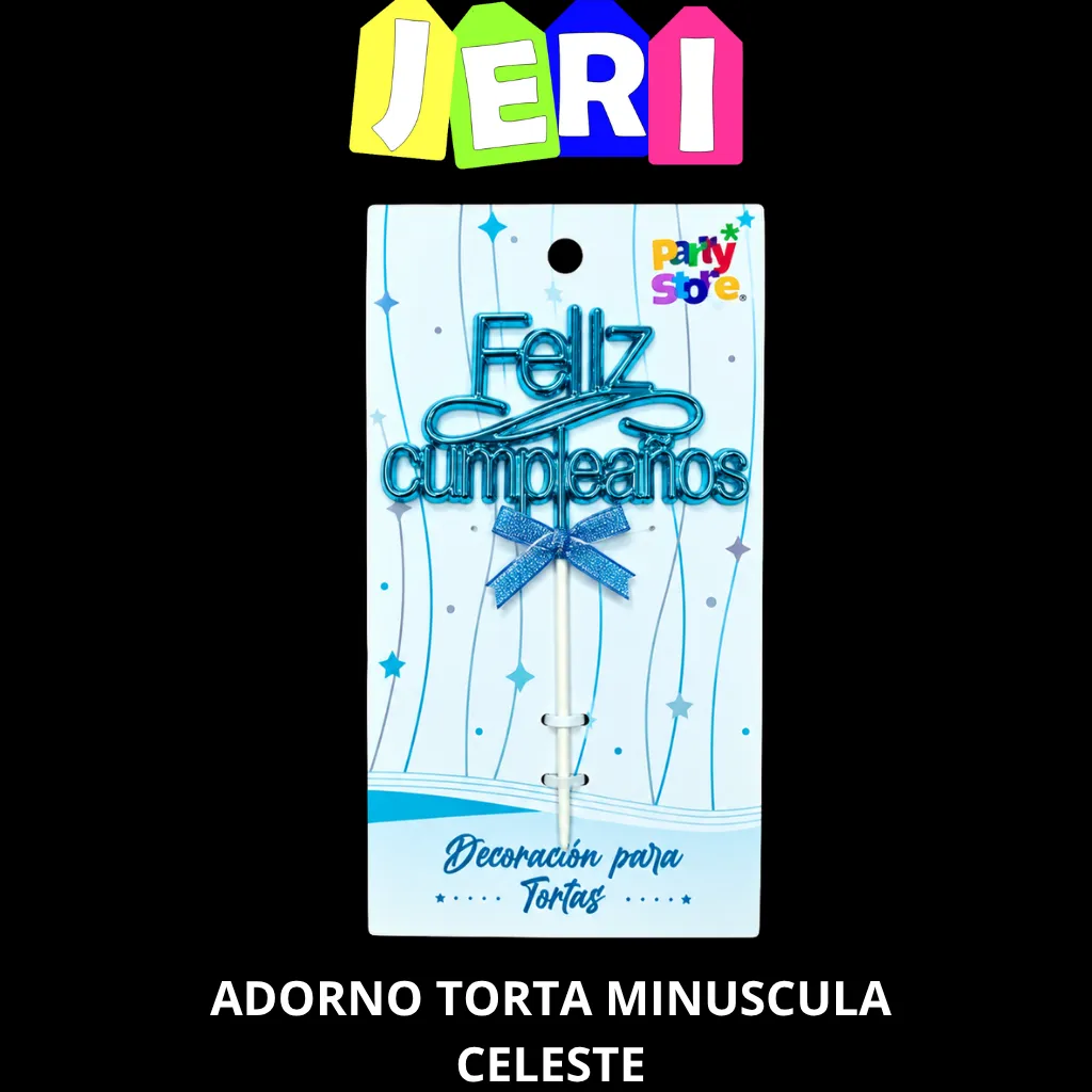 ADORNO TORTA FELIZ CUMPLEAÑOS MINUSCULA
