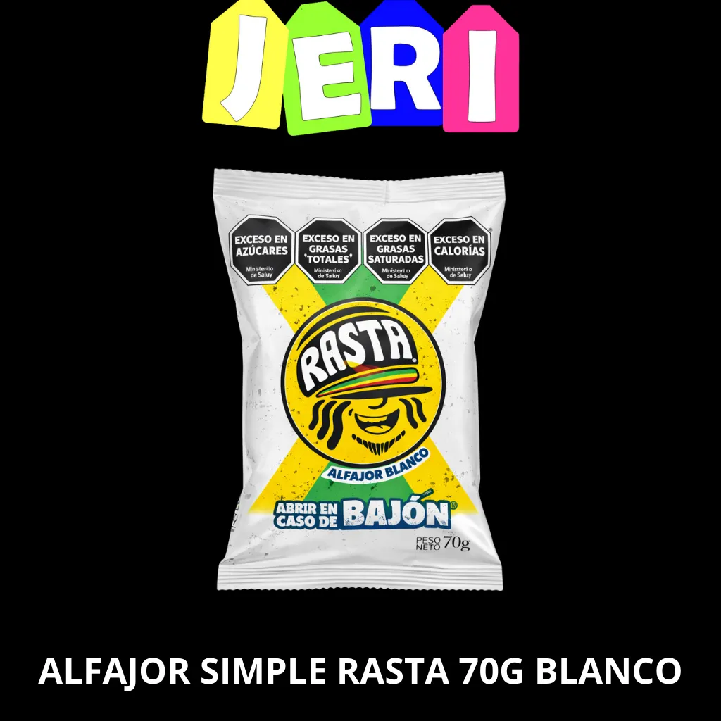 ALFAJOR SIMPLE RASTA 70G BLANCO