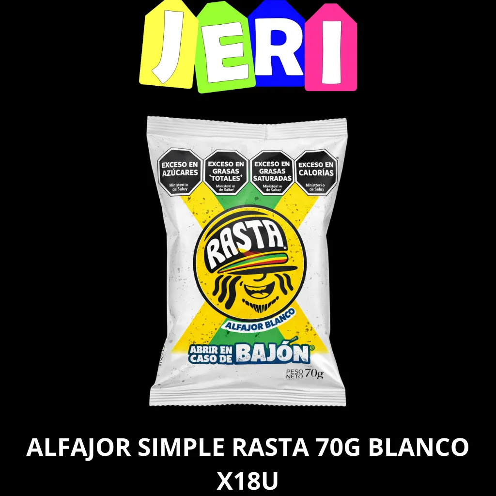 ALFAJOR SIMPLE RASTA 70G BLANCO X18U