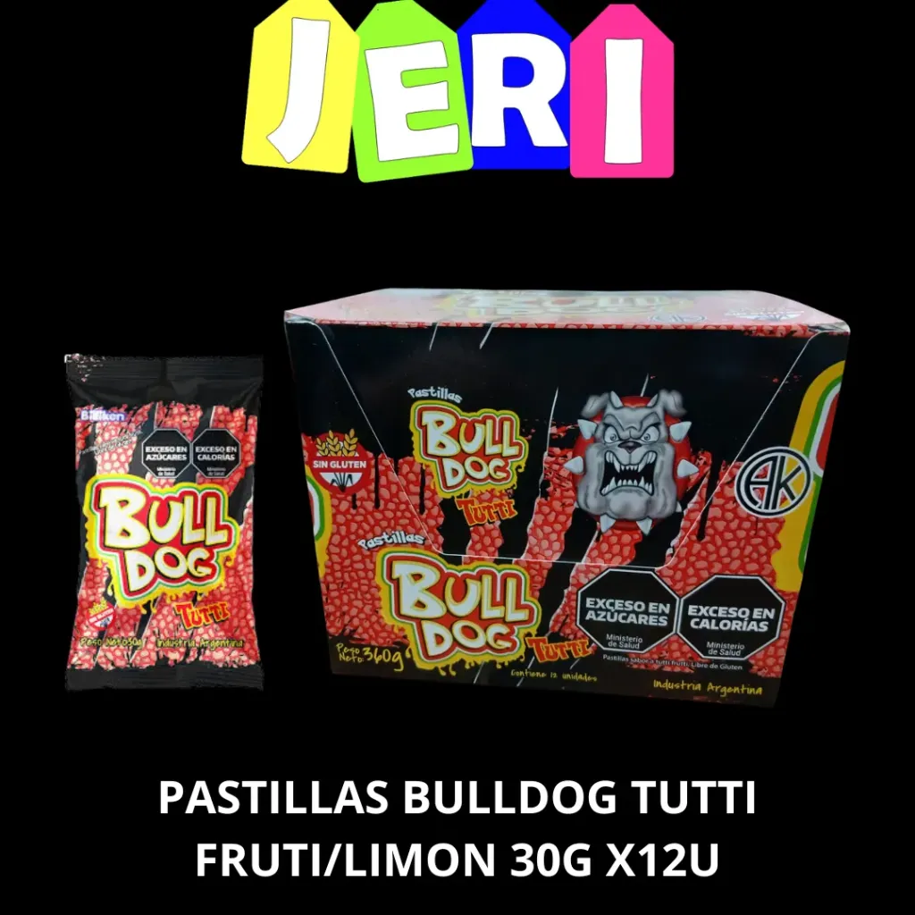 PASTILLAS BULLDOG TUTTI FRUTI/LIMON 30G X12U