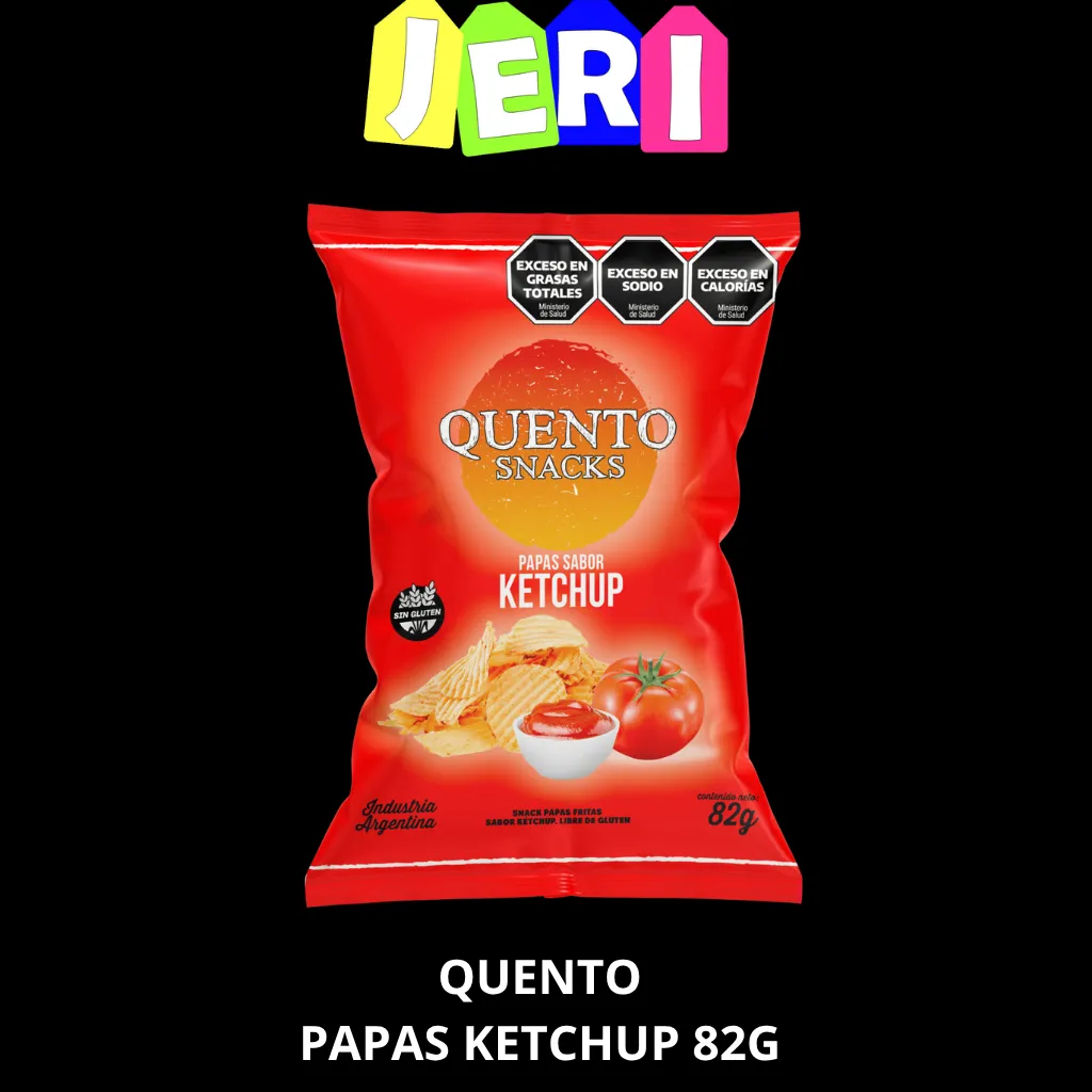 SNACKS QUENTO PAPAS KETCHUP 82G