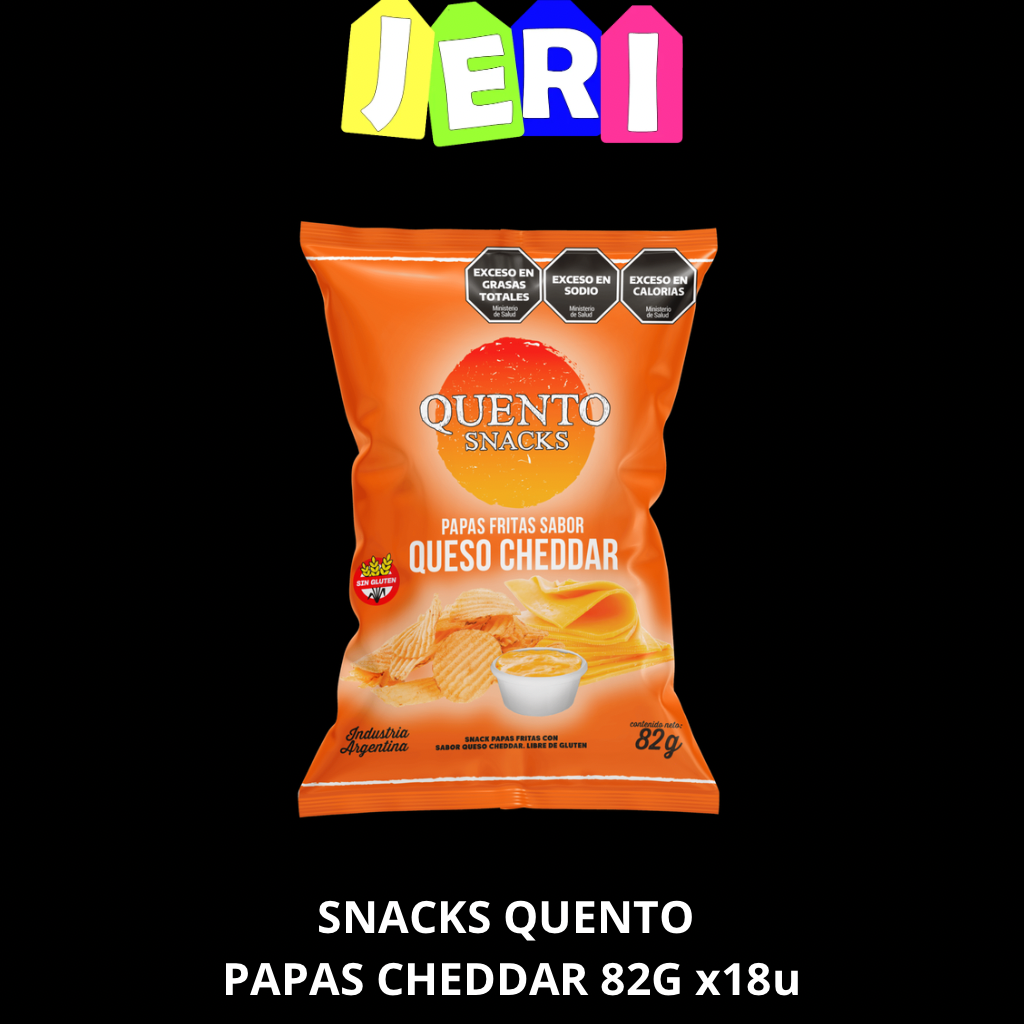 SNACKS QUENTO PAPAS CHEDDAR 82G X18U
