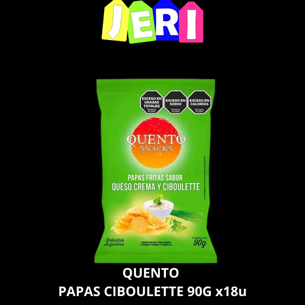 SNACKS QUENTO PAPAS CIBOULETTE 90G X18U
