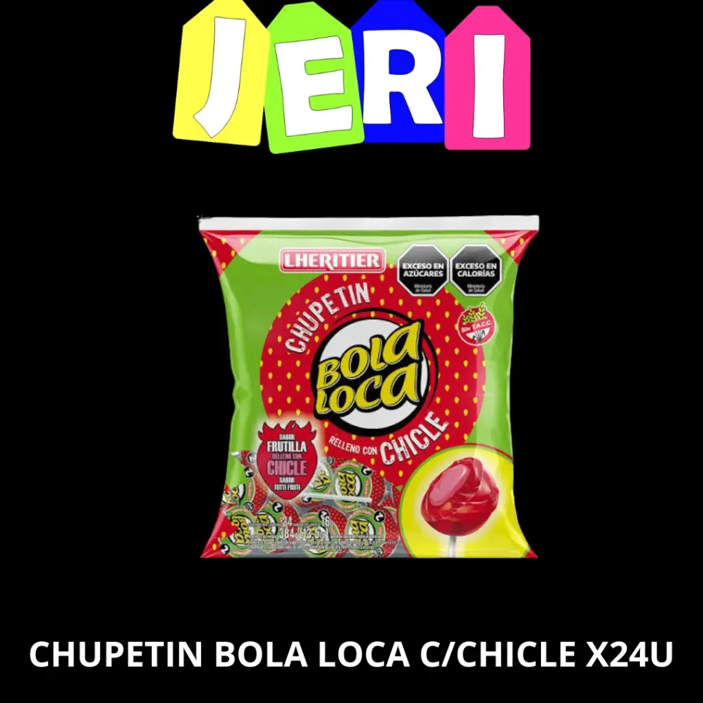 CHUPETIN BOLA LOCA C/CHICLE X24U