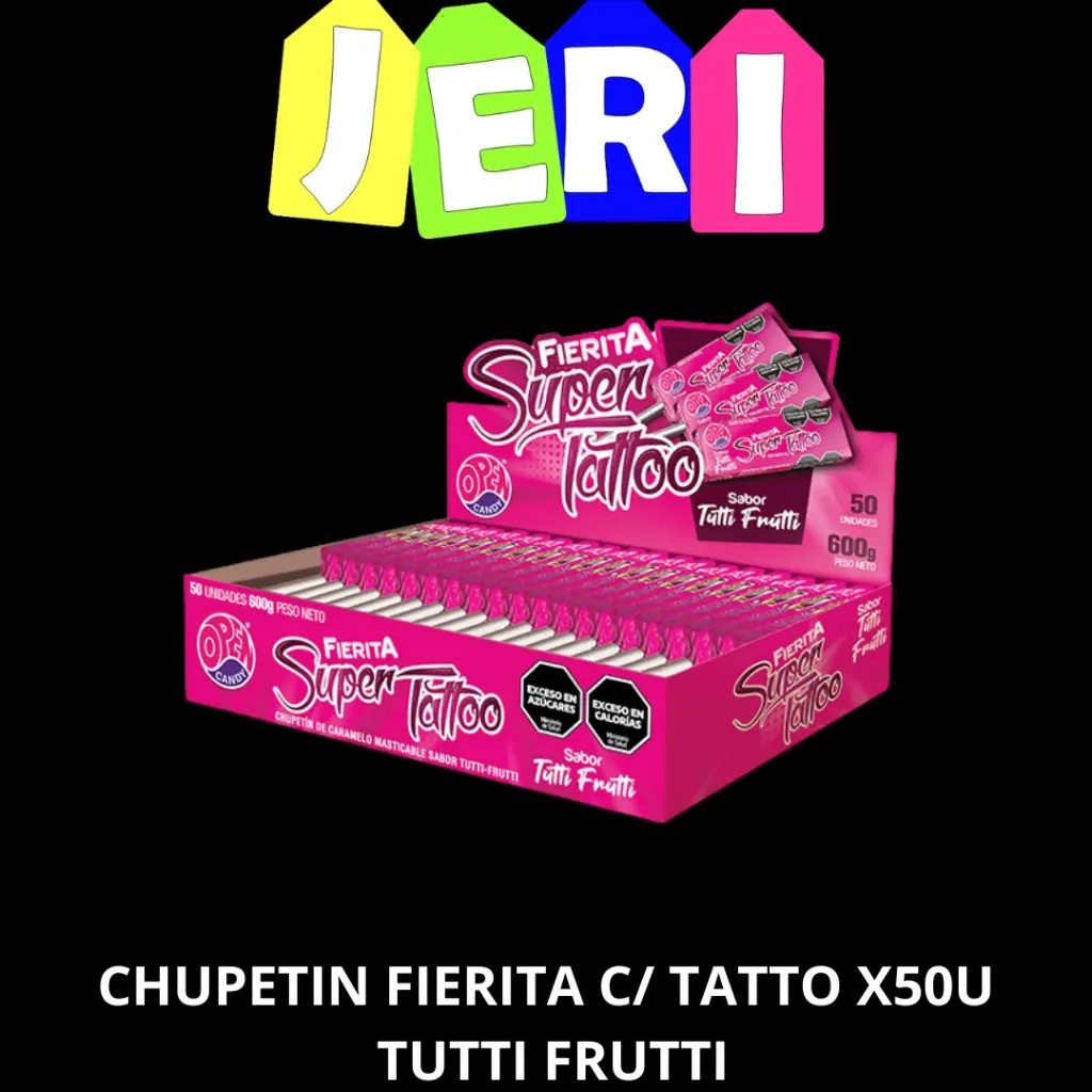 CHUPETIN FIERITA C TATTOO X50U TUTTI FRUTTI