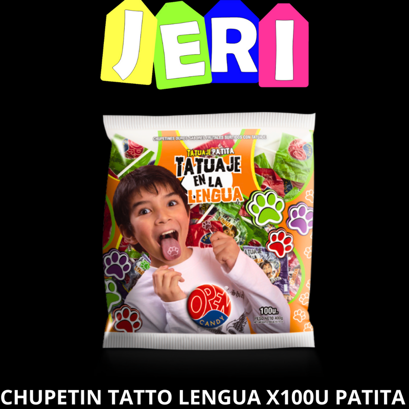 CHUPETIN TATTO LENGUA X100U PATITA