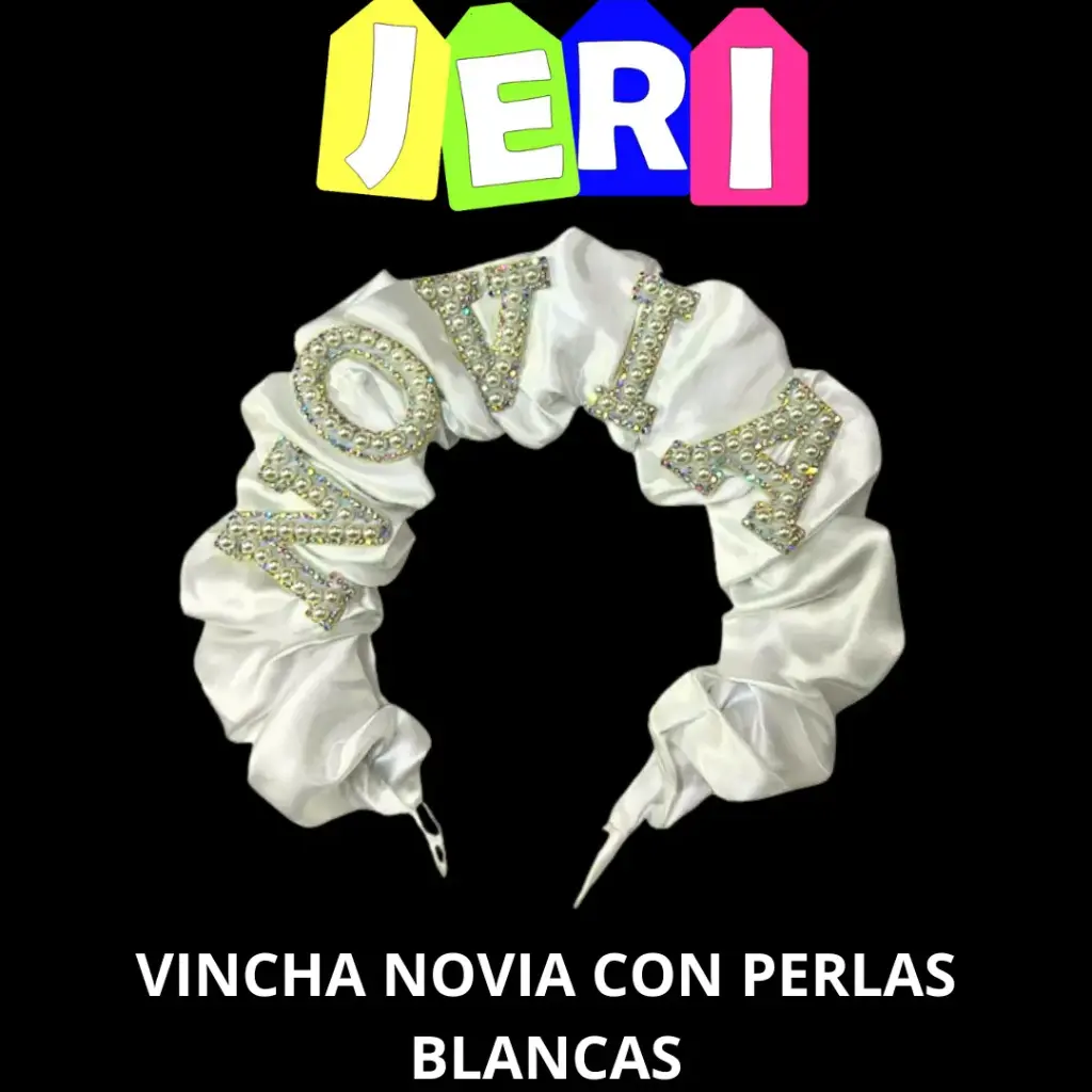 VINCHA NOVIA CON PERLAS BLANCAS
