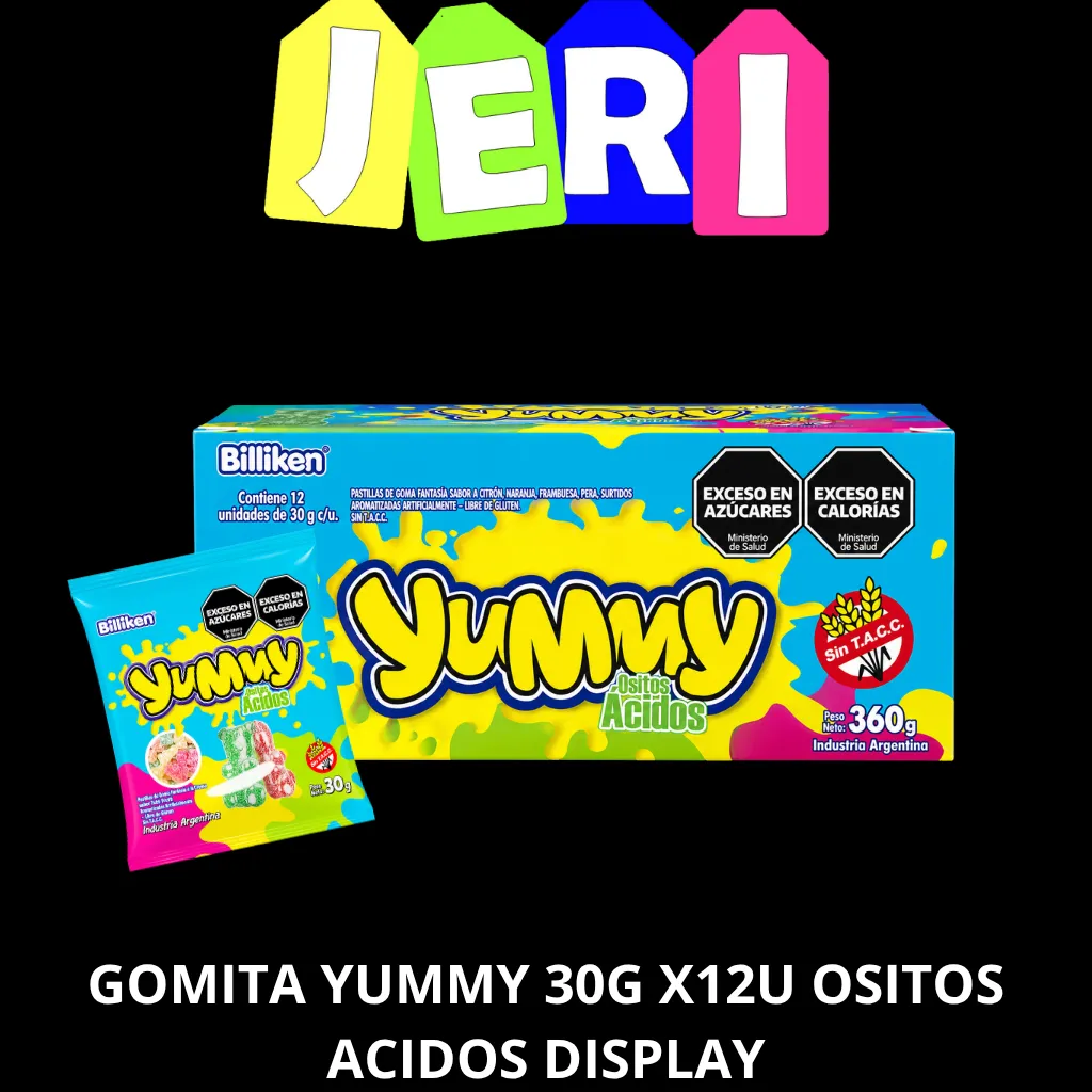 GOMITA YUMMY 30G OSITOS ACIDOS X12U DISPLAY
