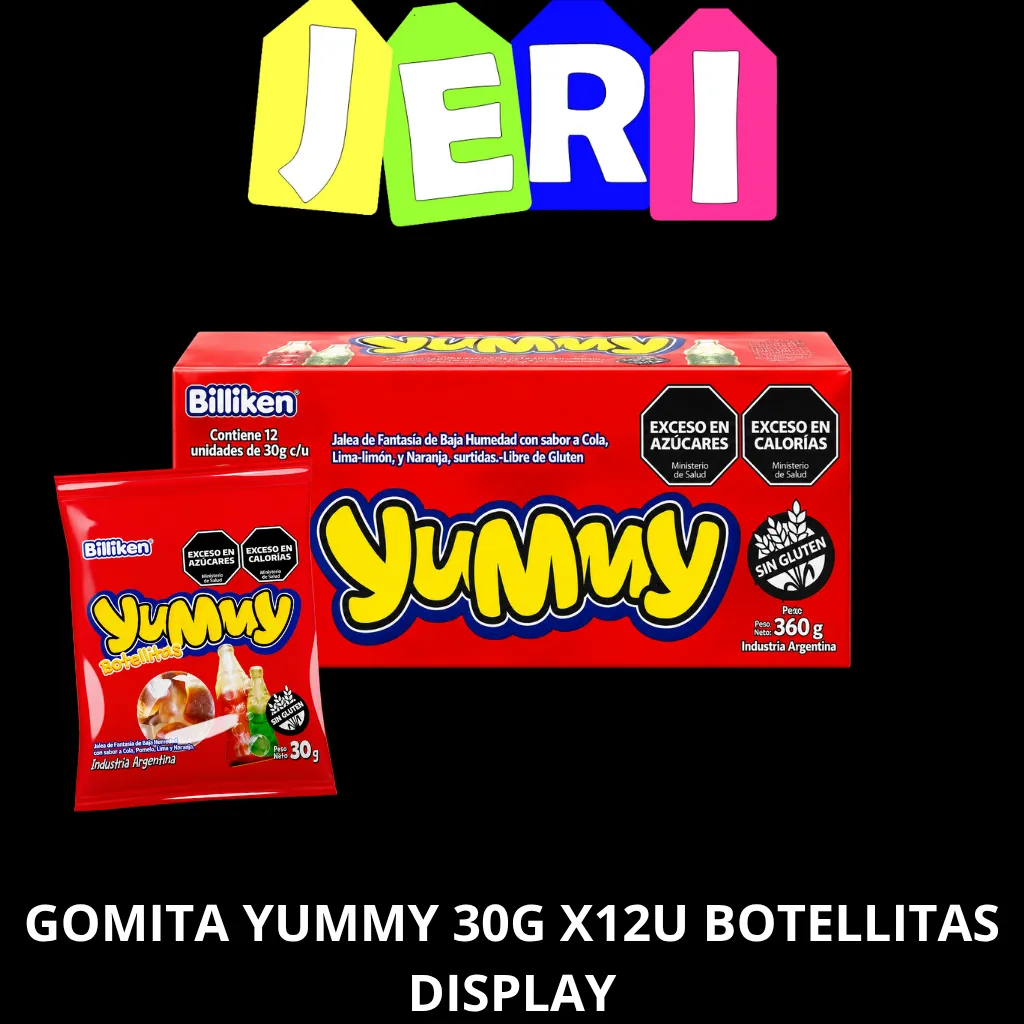 GOMITA YUMMY 30G BOTELLITAS X12U DISPLAY