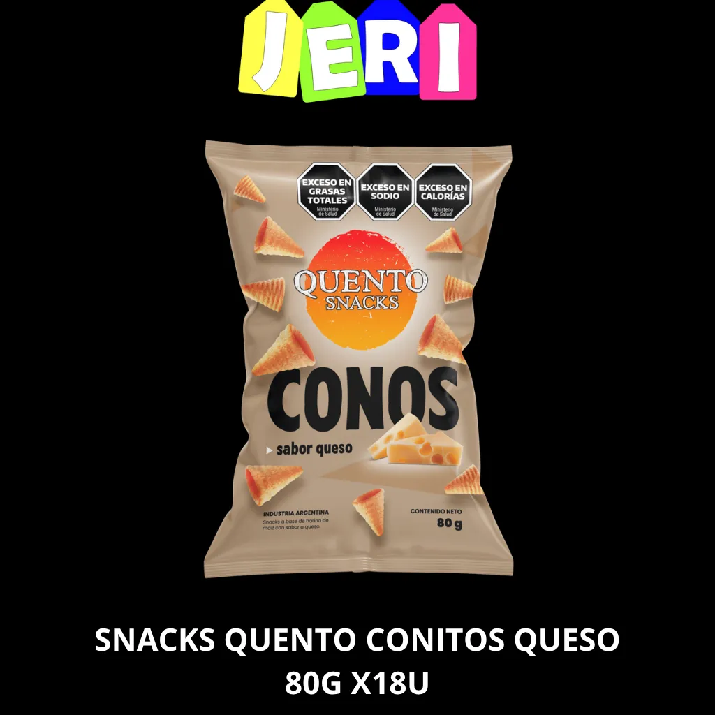 SNACKS QUENTO CONITOS QUESO 80G X18U