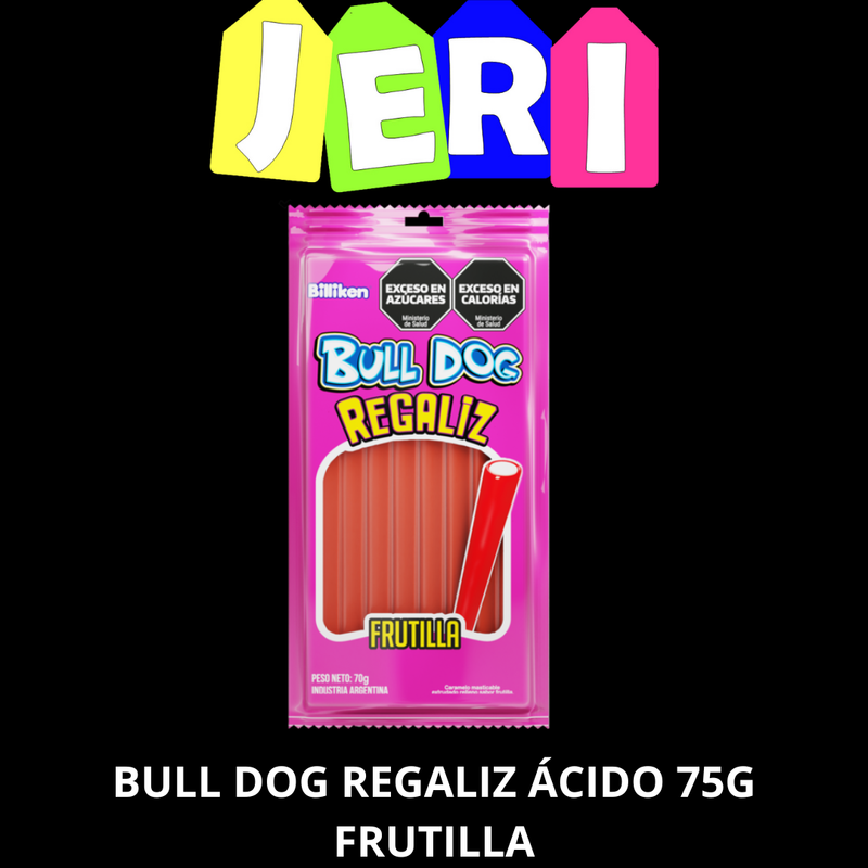 GOMA BULLDOG REGALIZ 75G FRUTILLA