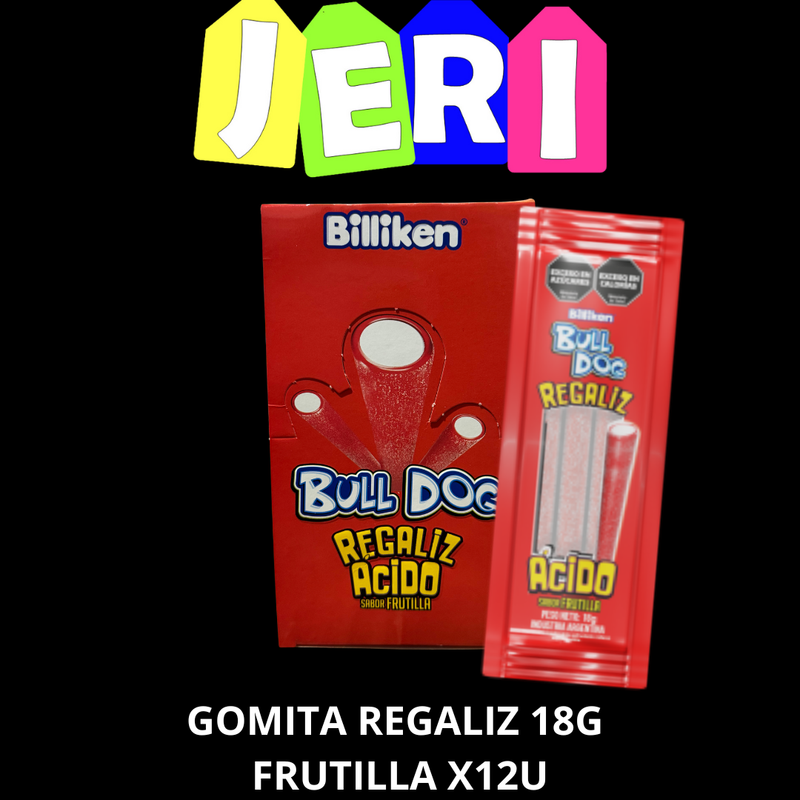 GOMITA REGALIZ 18G FRUTILLA ACIDA X12U