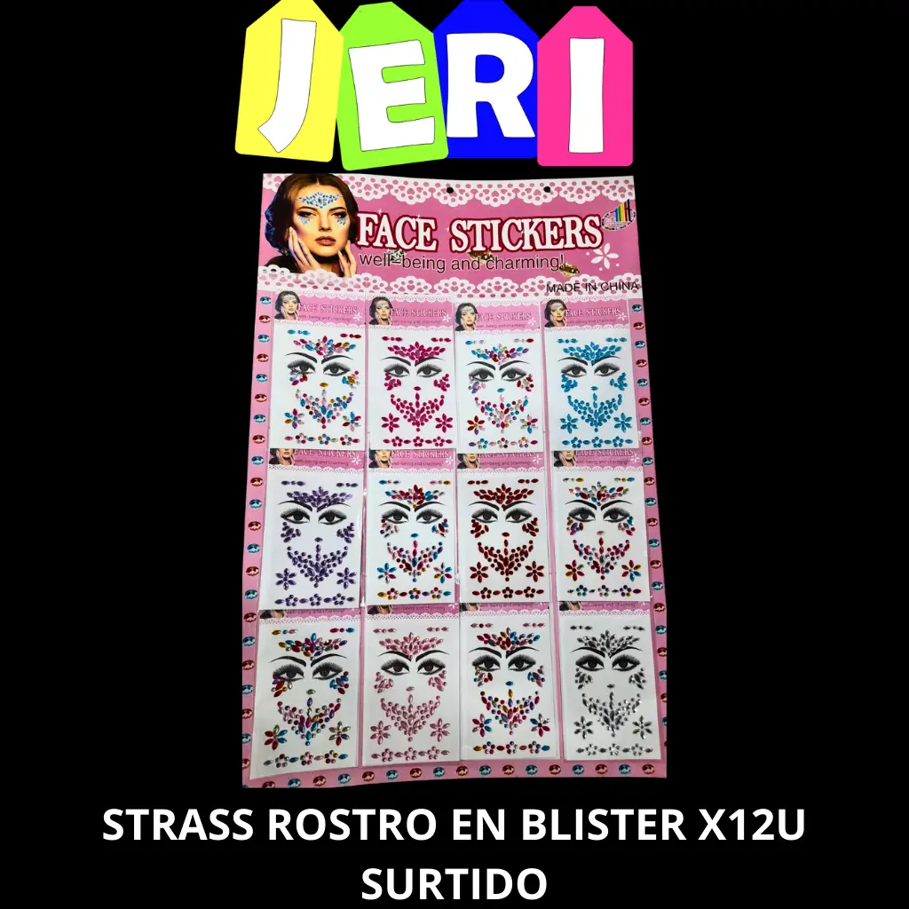 STRASS ROSTRO EN BLISTER X12U