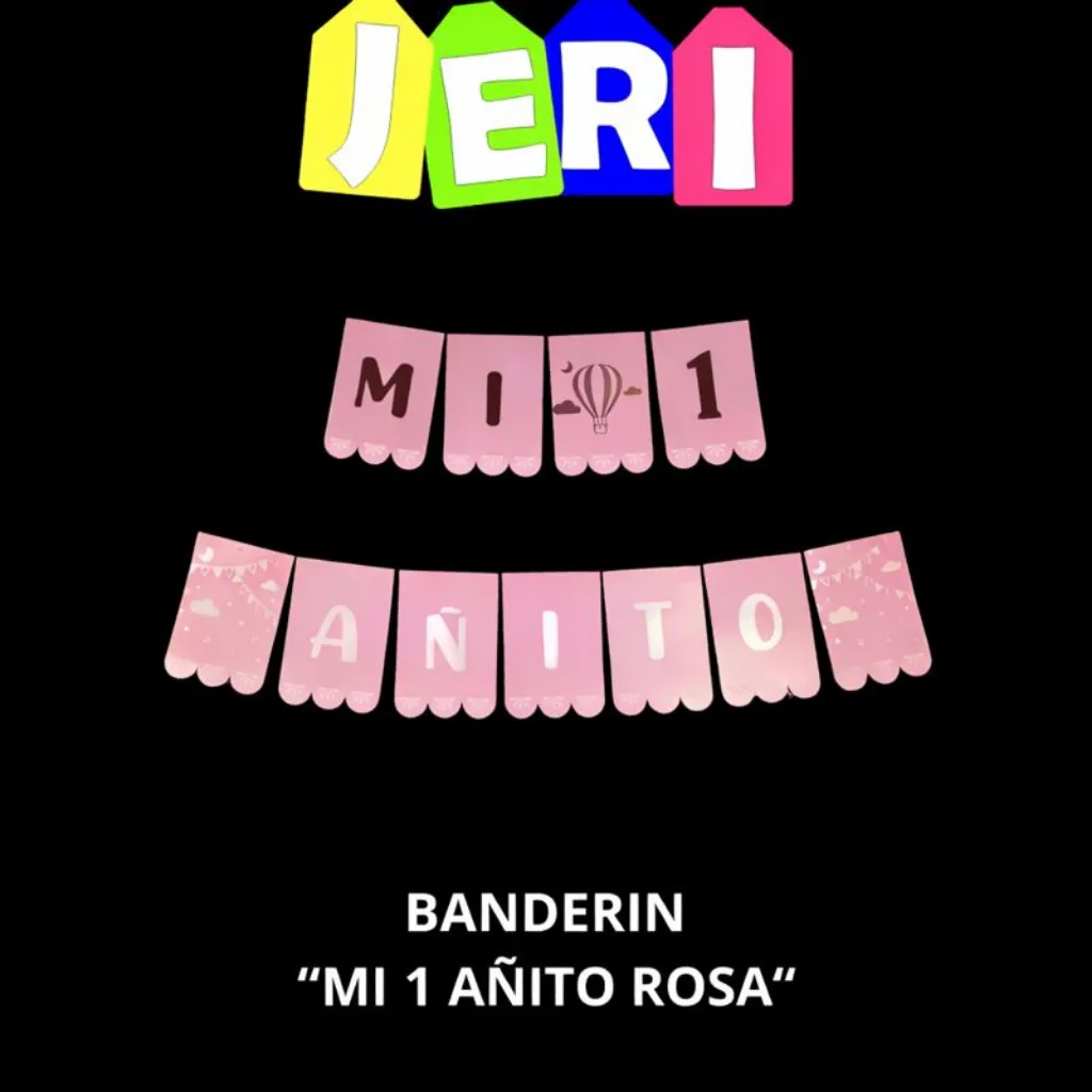 BANDERIN MI 1 AÑITO (ROSA)