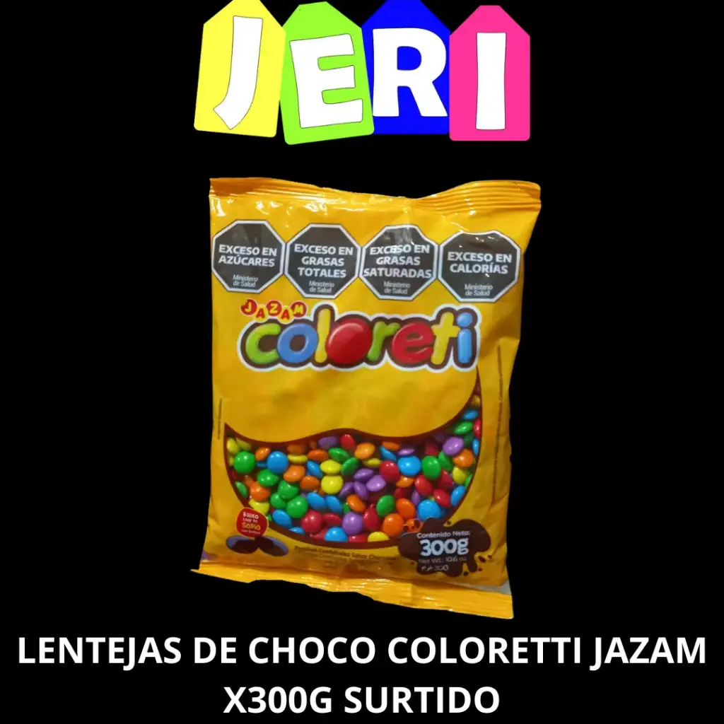 LENTEJAS DE CHOCO COLORETTI JAZAM X300G SURTIDO
