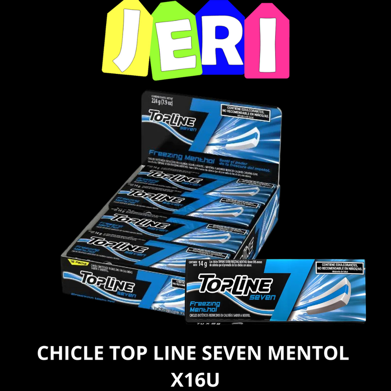 CHICLE TOP LINE SEVEN MENTOL X16U