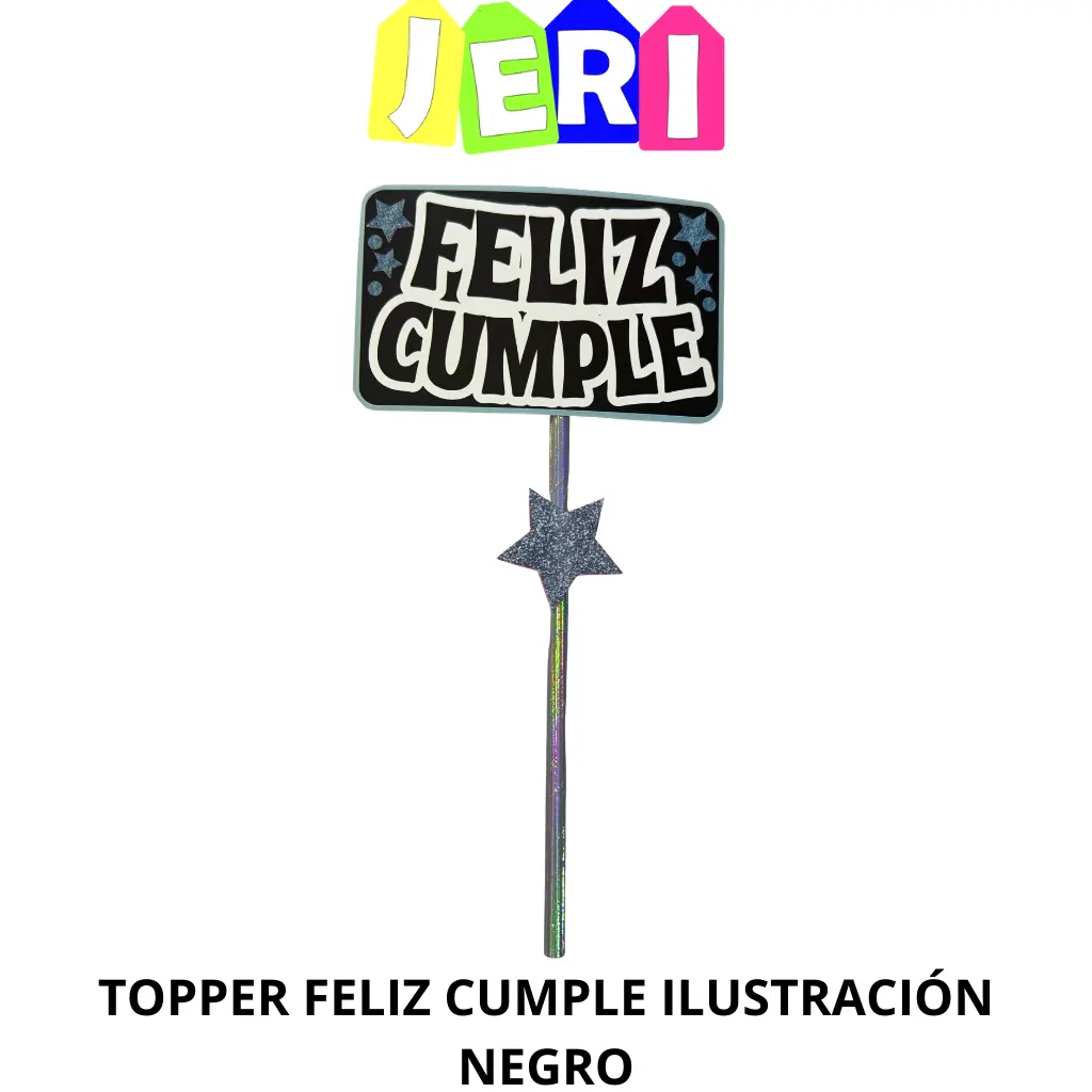 TOPPER FELIZ CUMPLE ILUSTRACION