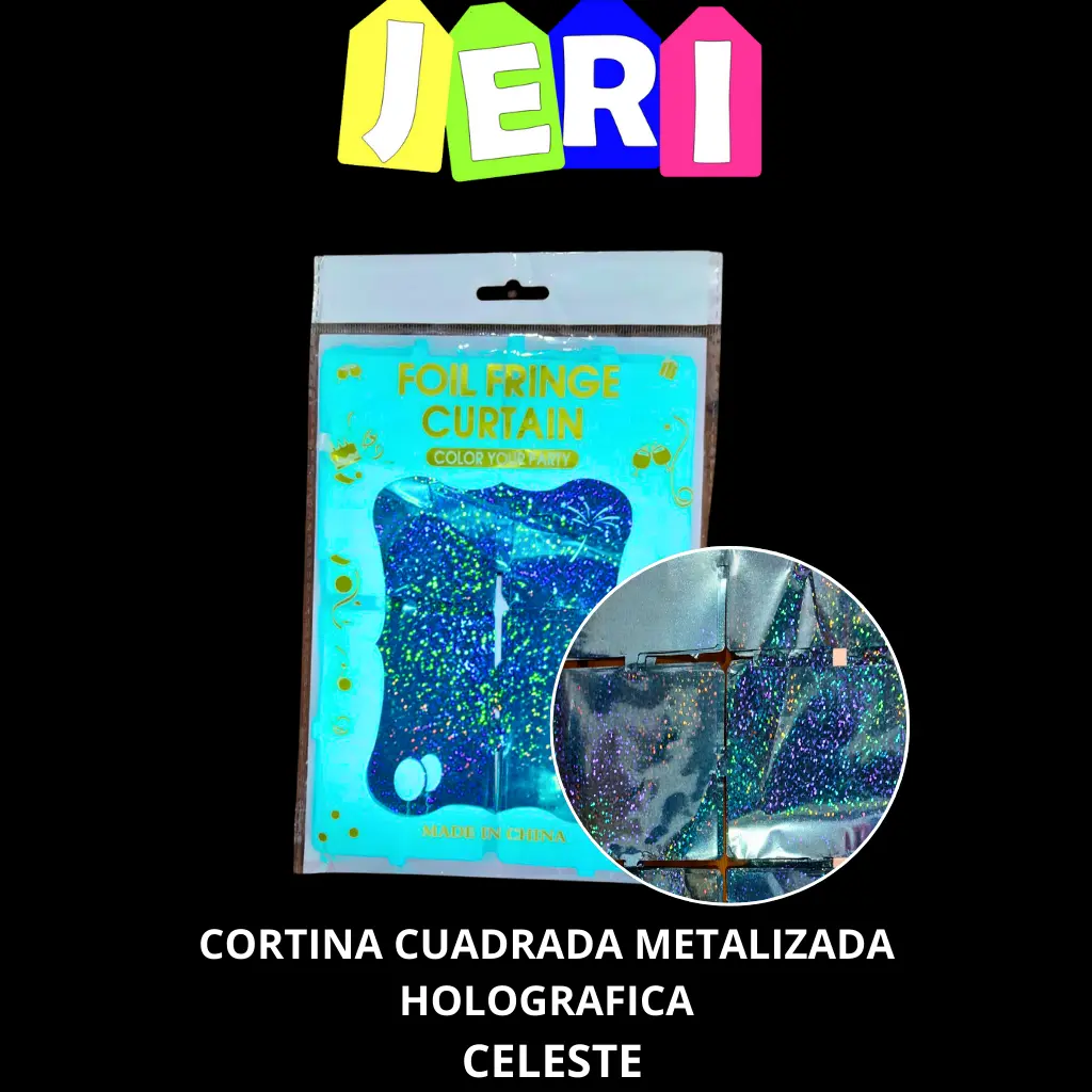 CORTINA CUADRADA METALIZADA HOLOGRAFICA