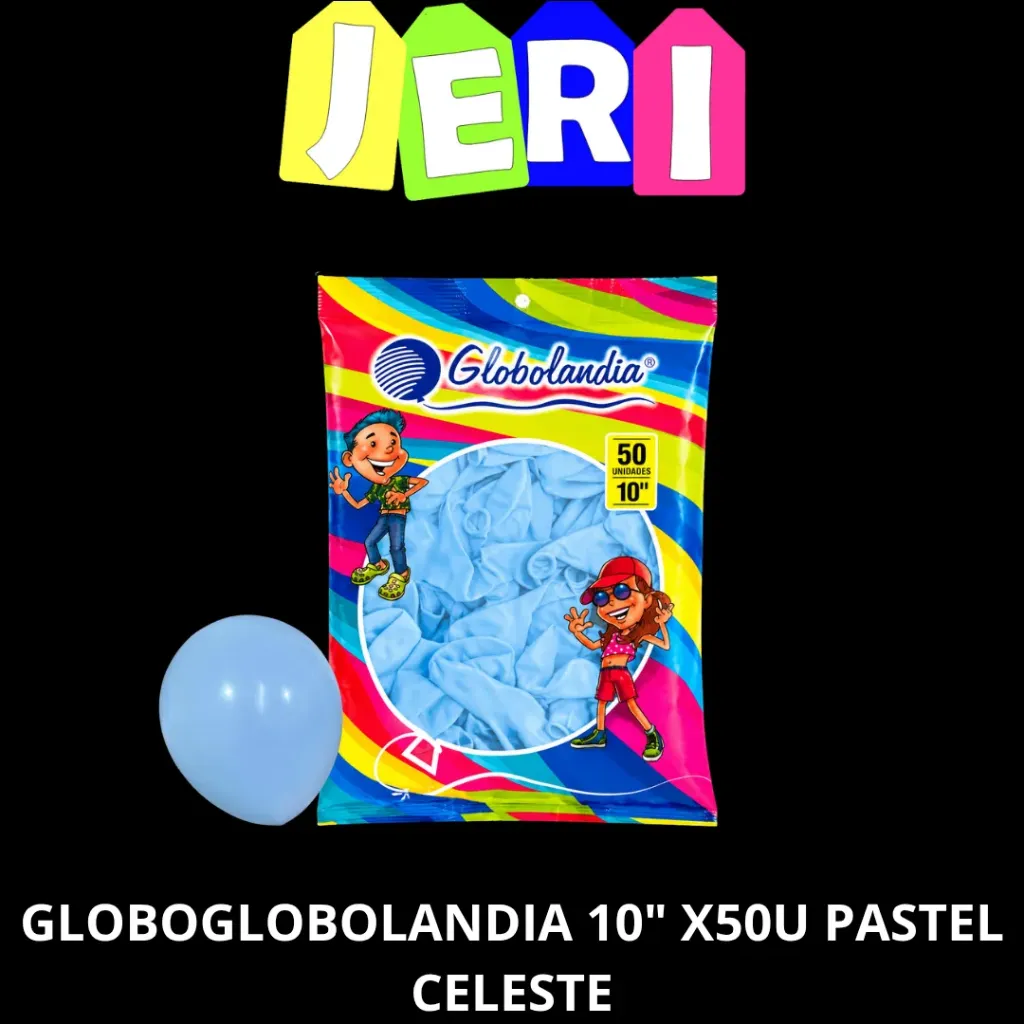 GLOBO GLOBOLANDIA 10" X50u PASTEL (CELESTE)