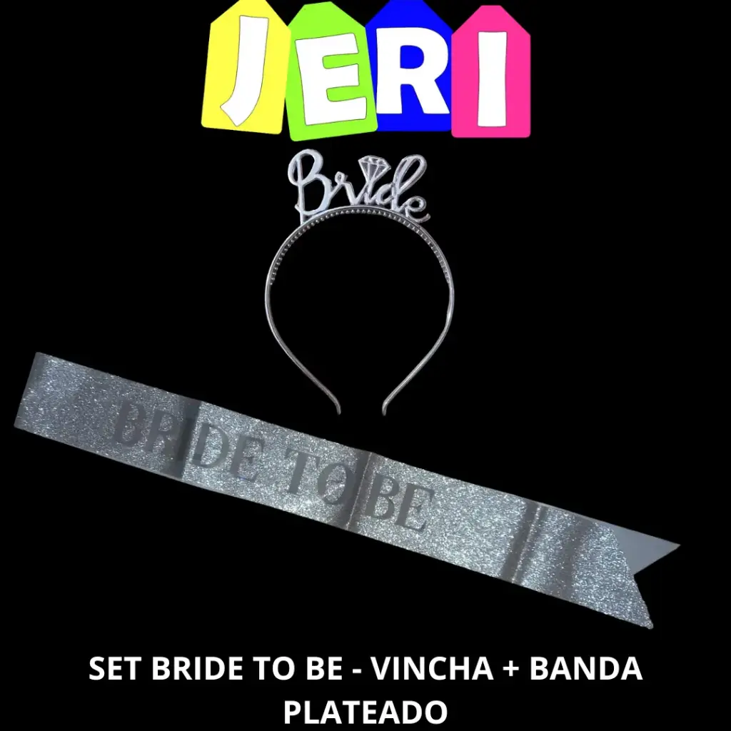 SET BRIDE TO BE - VINCHA + BANDA (PLATEADO)
