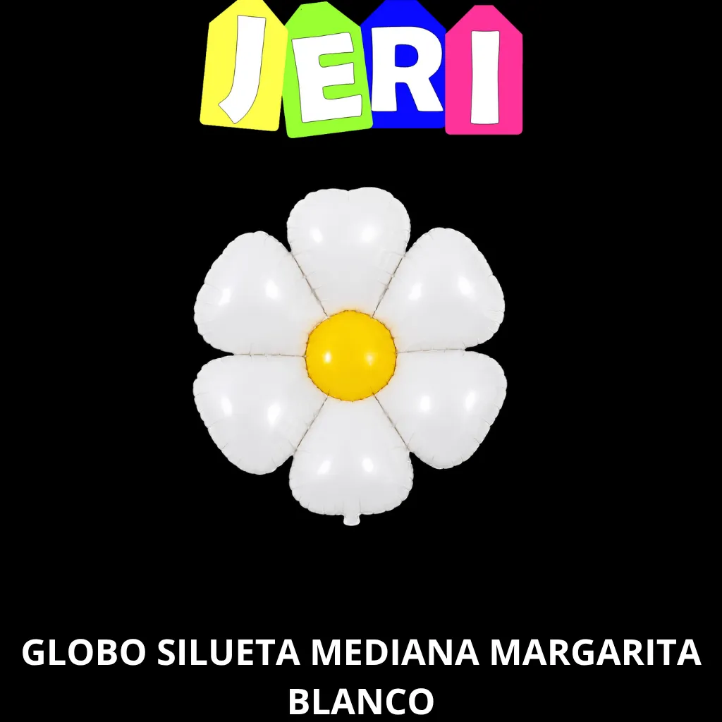 [6677] GLOBO SILUETA MEDIANA MARGARITA (BLANCO)