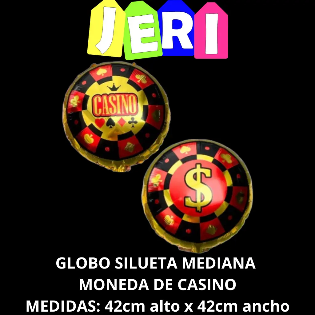 [7474] GLOBO SILUETA MEDIANA MONEDA DE CASINO 18"