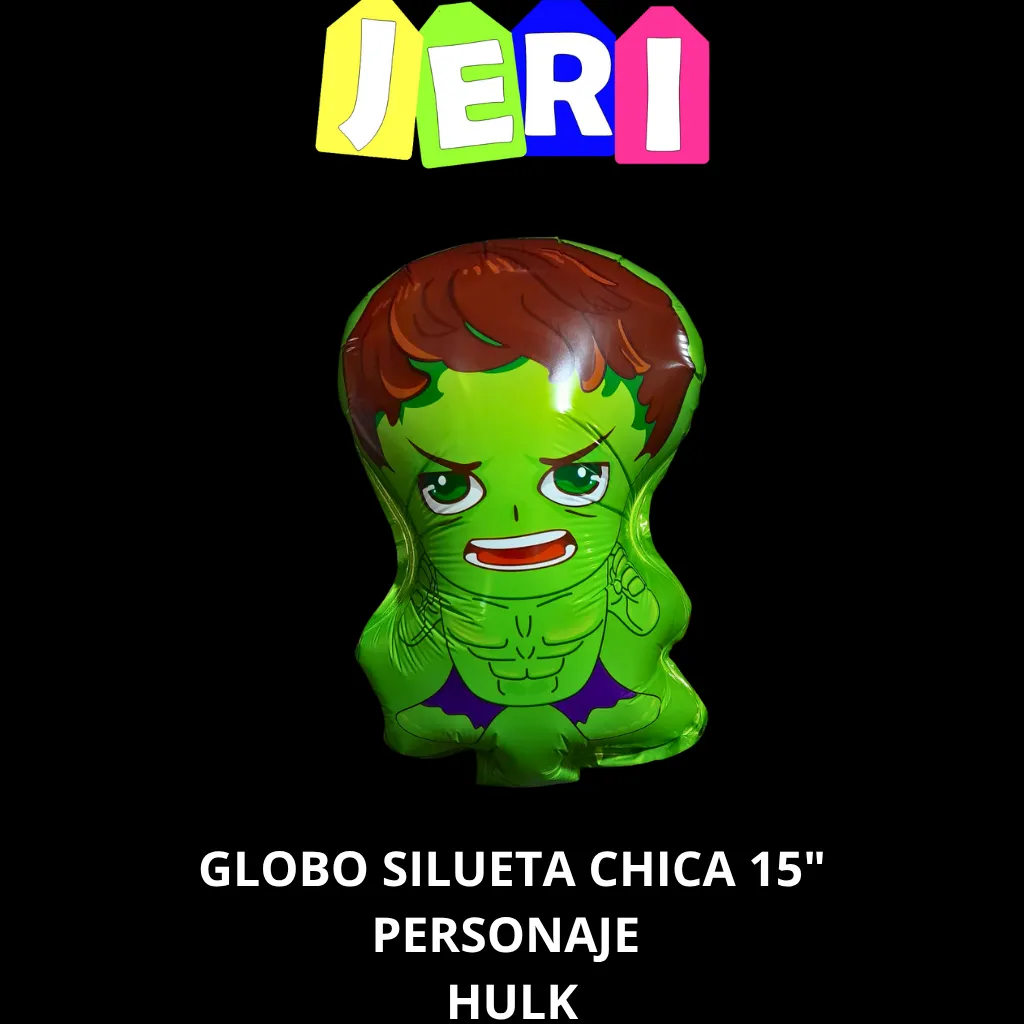 GLOBO SILUETA CHICA 15" PERSONAJES (HULK)