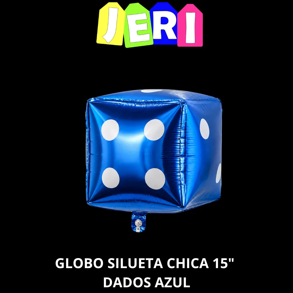 GLOBO SILUETA CHICA 15" DADOS 4D (AZUL)