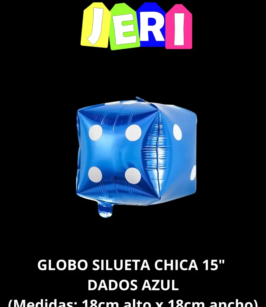 GLOBO SILUETA CHICA 15" DADOS 4D (AZUL)