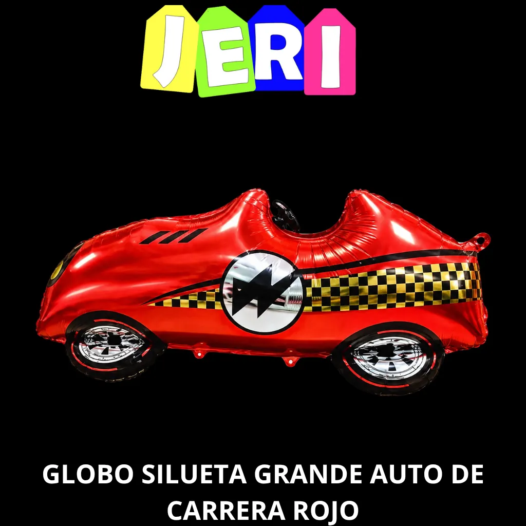 GLOBO SILUETA GRANDE AUTO DE CARRERA (ROJO)