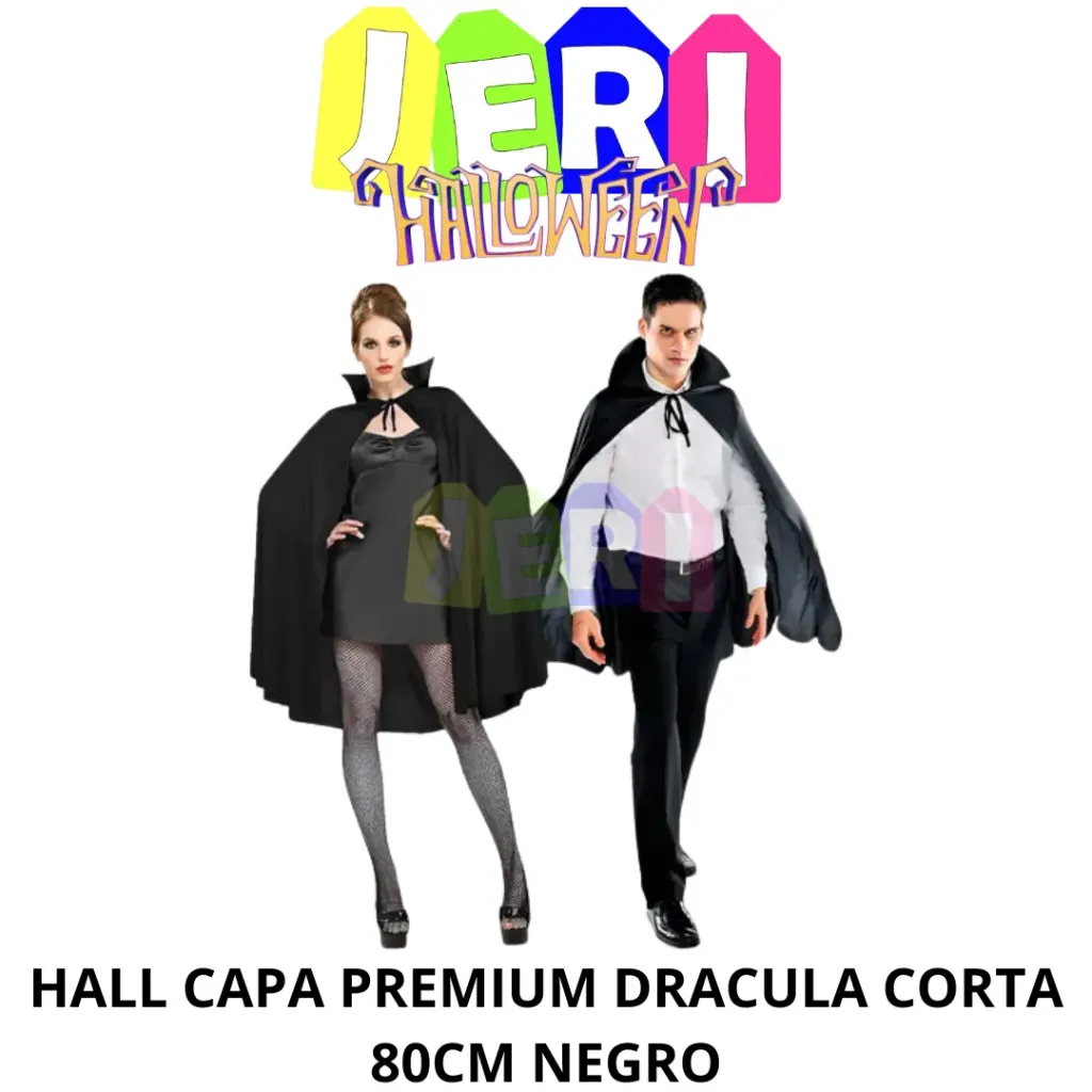 HALL CAPA PREMIUM DRACULA CORTA 80CM NEGRO