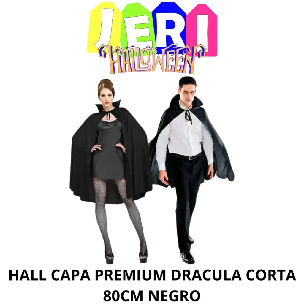 HALL CAPA PREMIUM DRACULA CORTA 80CM NEGRO