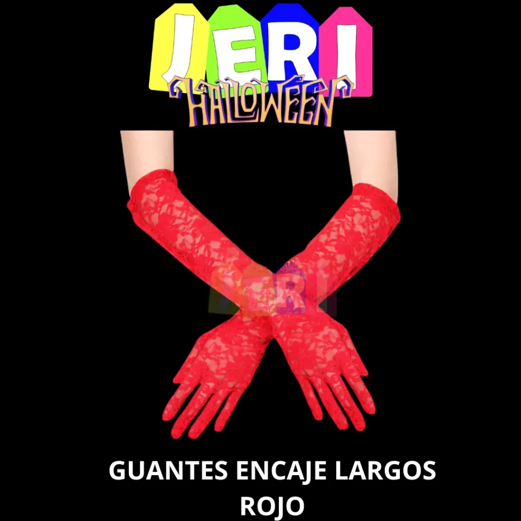 GUANTES ENCAJE LARGOS (ROJO)