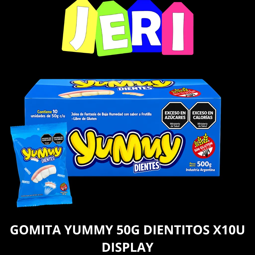 GOMITA YUMMY 50G DIENTITOS X10U DISPLAY