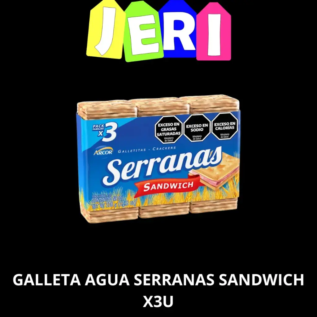GALLETA AGUA SERRANITAS SANDWICH X3U