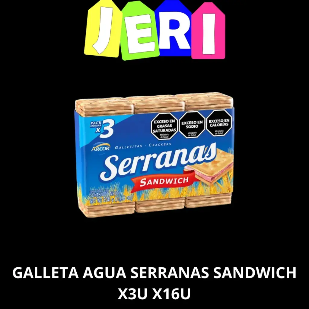 GALLETA AGUA SERRANITAS SANDWICH X3U X16U