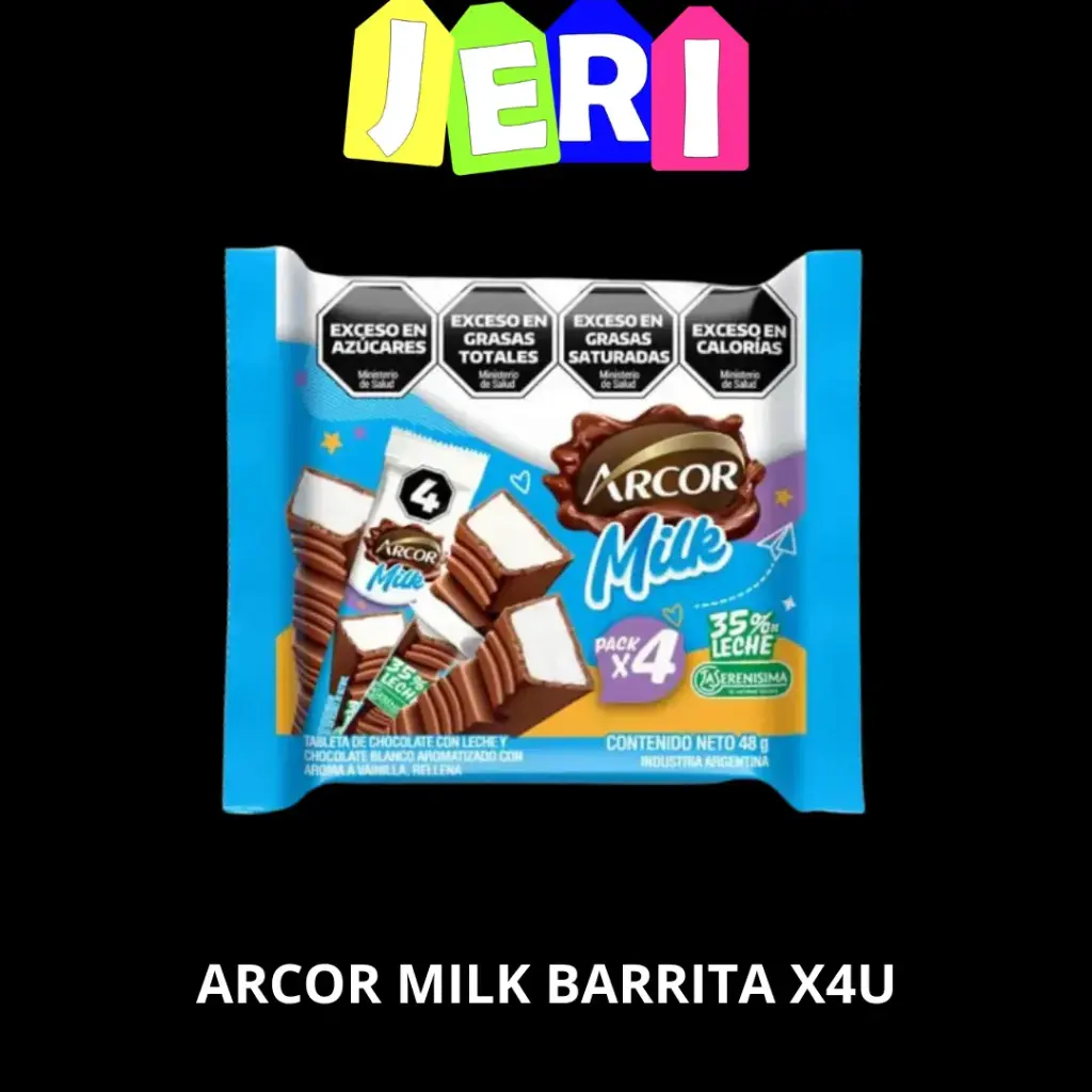ARCOR MILK BARRITA X4U