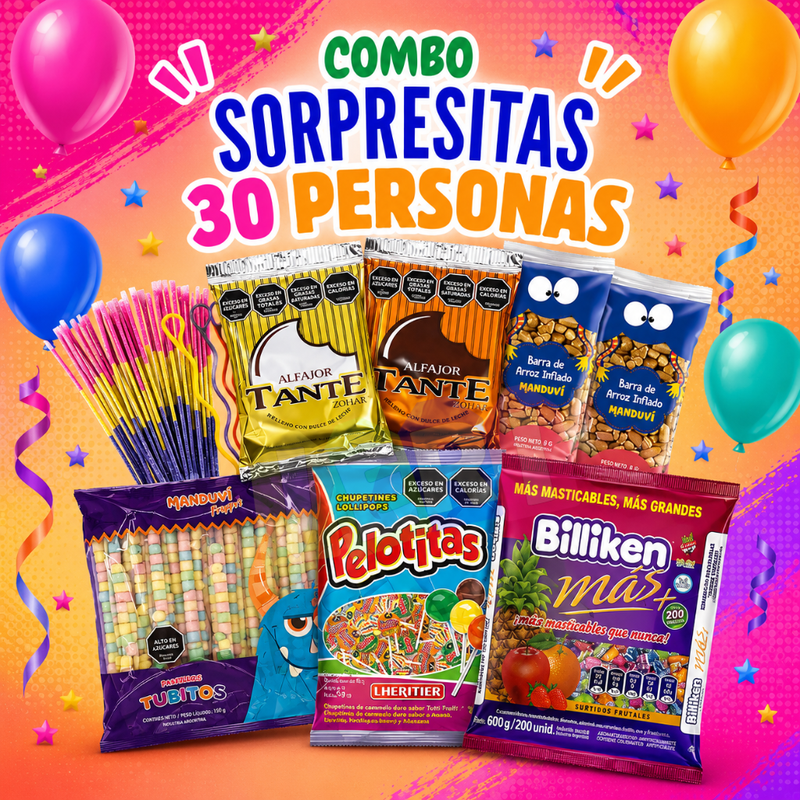COMBO SORPRESITAS X30U (BILLIKEN YOGUR, PELOTITAS FRUTAL)