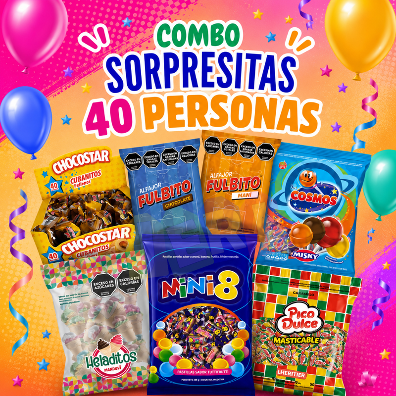 COMBO SORPRESITAS X40U (MANI, LUCKY, PICO DULCE)