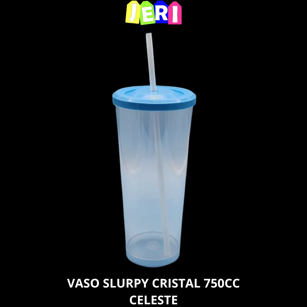 VASO SLURPY CRISTAL 750CC (CELESTE)