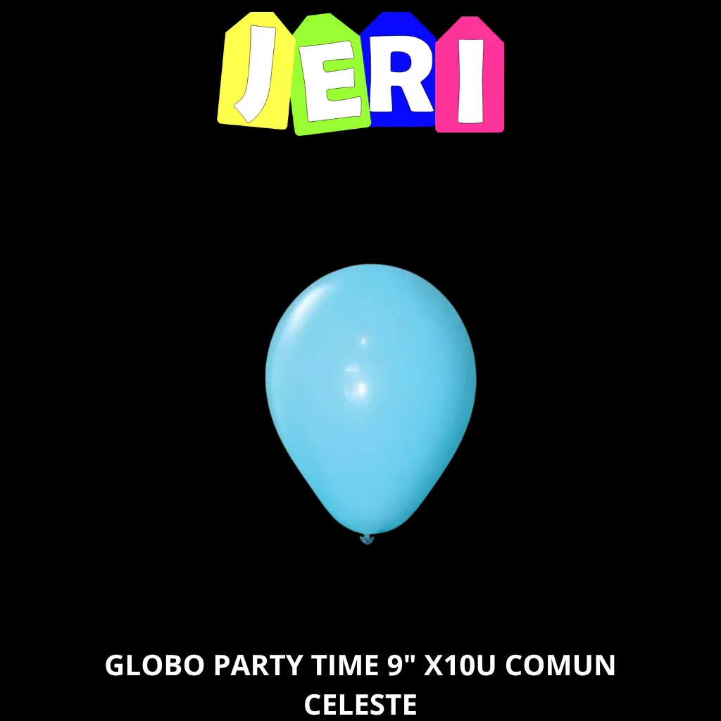 GLOBO PARTY TIME 9" X10U COMUN (CELESTE)